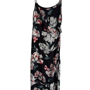 Philosophy Black Wrap Dress‎ with Floral Design